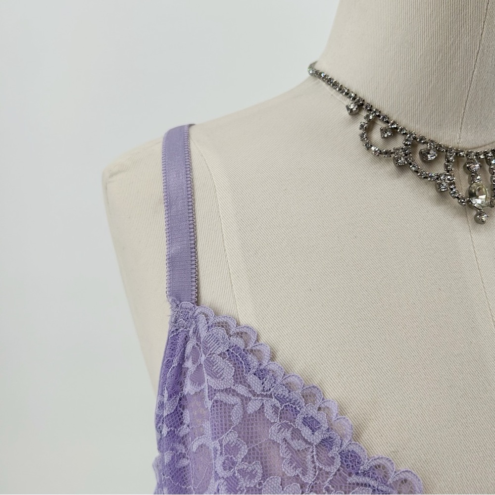 NWT Savage x Fenty Lavender Purple Lace Overlay Underwire Unlined Bra Size 38C - Picture 3 of 14